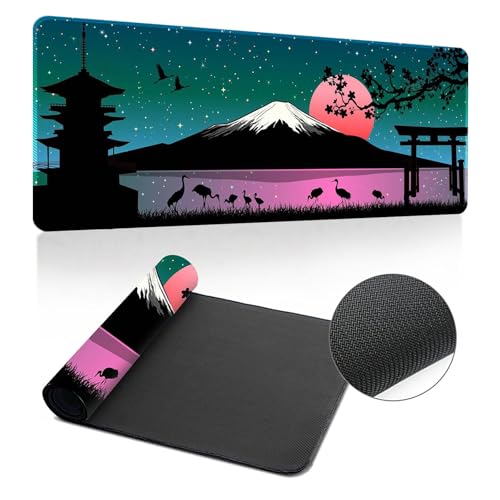 Hearda Mauspad XXL/XL/L, Berglandschaft Gaming Mauspad, Mauspad mit Anti - Rutsch Gummiboden, Vernähte Kanten Mousepad, Abstraktes Mouse pad für Büro, Zuhause (Fuji 2,700x300x3mm) von Hearda