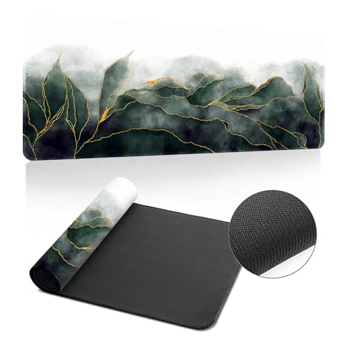 Hearda Mauspad XXL/XL/L, Nordischer Marmor Gaming Mauspad, Mauspad mit Anti - Rutsch Gummiboden, Vernähte Kanten Mousepad, Abstraktes Mouse pad für Büro, Zuhause (Grau,1200x600x3mm) von Hearda