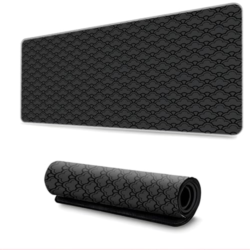 Hearda Mauspad XXL/XL/L, Regelmäßige Geometrie Gaming Mauspad, Mauspad mit Anti - Rutsch Gummiboden, Vernähte Kanten Mousepad, Abstraktes Mouse pad für Büro, Zuhause (1200x600x3mm,Schwarz 4) von Hearda