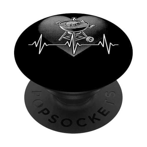 Heartbeat Barbecue Bbq Außengrill Master Griller PopSockets Klebender PopGrip von Heartbeat Barbecue Gift Tees for Men and Boys