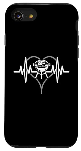 Hülle für iPhone SE (2020) / 7 / 8 Barbecue Heart Line Pulse BBQ Grill Master von Heartbeat Barbecue Gift Tees for Men and Boys