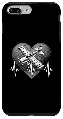 Hülle für iPhone 7 Plus/8 Plus Heartbeat Modellflugzeug RC Flight Hobby Technique Pilot von Heartbeat Model Airplane Gift Tees for Men Boys