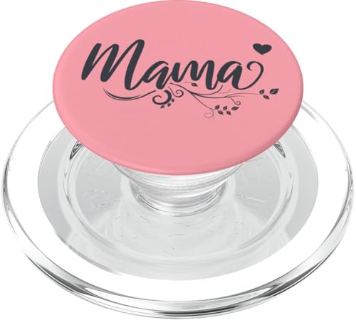 Love Mama Herz Blume Schwarz Typografie für Mama Muttertag PopSockets PopGrip für MagSafe von Heartfelt Moments Mother's Day Outfits & Apparels