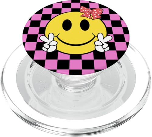 Lustiges süßes lächelndes Gesicht kariert Happy For Mom Muttertag PopSockets PopGrip für MagSafe von Heartfelt Moments Mother's Day Outfits & Apparels