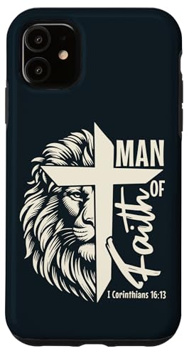 Hülle für iPhone 11 Retro Man of Faith Christian - Löwe von Juda, Bibelvers von Heavenly Faith Inspiration.USA