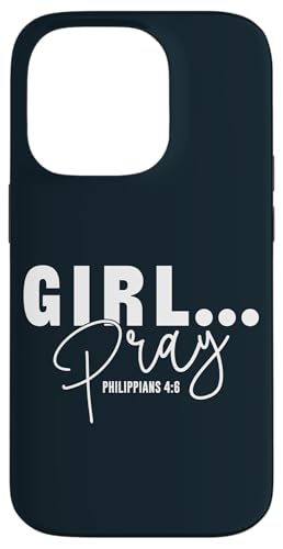 Hülle für iPhone 14 Pro Retro Girl Pray Lord Jesus Bibelvers Christliche Kinder Frauen von Heavenly Faith Inspiration.USA