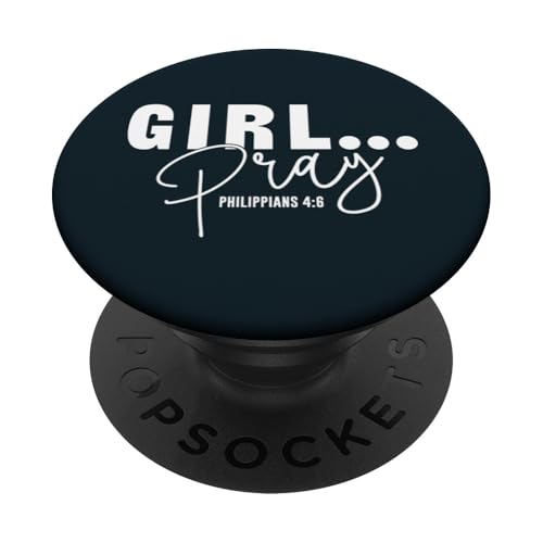 Retro Girl Pray Lord Jesus Bibelvers Christliche Kinder Frauen PopSockets Klebender PopGrip von Heavenly Faith Inspiration.USA