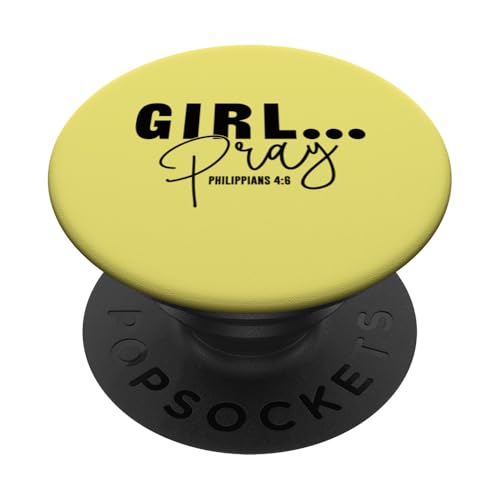 Retro Girl Pray Lord Jesus Bibelvers Christliche Kinder Frauen PopSockets Klebender PopGrip von Heavenly Faith Inspiration.USA