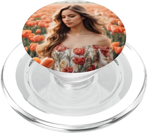 Anmutige Tulpe -Prinzessin -Kunst PopSockets PopGrip für MagSafe von Heavenwear