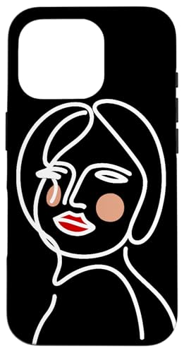 Hülle für iPhone 16 Pro Minimalistische weibliche Silhouette Strichzeichnung - Retro Pop Art von Heavenwear