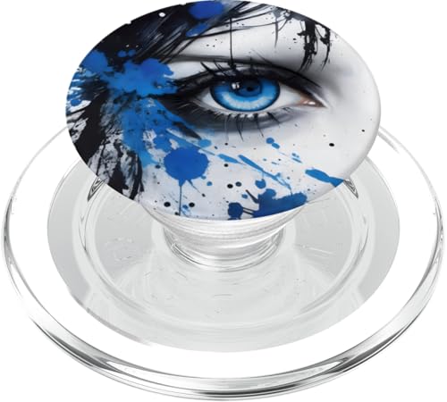 Tinte Splatter Expression: Faszinierendes blaues Augendesign PopSockets PopGrip für MagSafe von Heavenwear