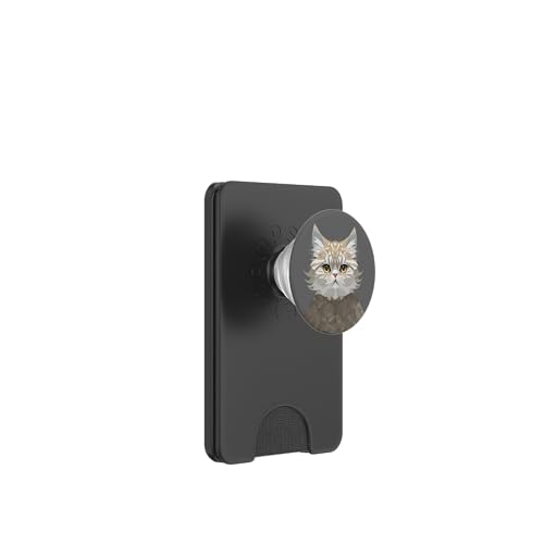 Vintage Retro Katze Kunst - Minimalistische persische Kätzchen Silhouette PopSockets PopWallet für MagSafe von Heavenwear