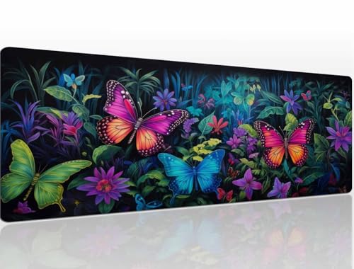 Mauspad 1200x600x4 mm Butterfly Mousepad XXL, Speed Gaming Mauspad Groß Mouse Pad Schreibtischunterlage, Wassxerdicht Maus Pad, Mauspads Tischunterlage Schreibtisch Mouspad für Home Office A154 von Heeboode