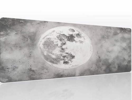 Mousepad Gaming 1200x700x4 mm, Gaming Mauspad XXL Moon Mauspad Gaming Rutschfeste und Wasserabweisend Groß Vernähte Kanten Desk Mat, Gaming-Mauspads für Pc Verbessert Präzision und Geschwindigkei A471 von Heeboode