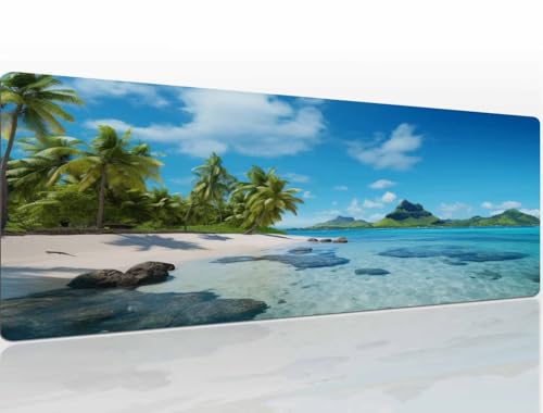 Mousepad Gaming 1400x700x4 mm Gaming Mauspad XXL Tropical Mauspad Gaming Rutschfeste und Wasserabweisend Groß Vernähte Kanten Desk Mat Gaming-Mauspads für Pc Verbessert Präzision Geschwindigkei A1403 von Heeboode