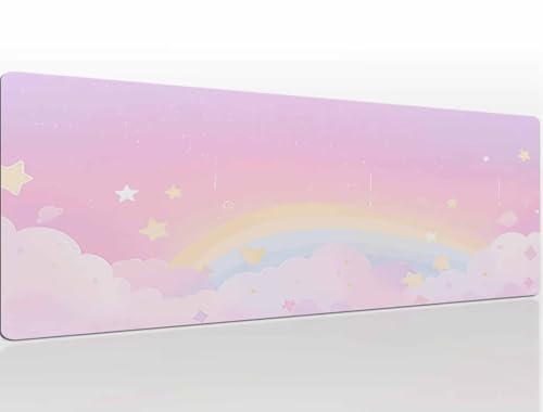 Mousepad Gaming 600x300x4 mm Gaming Mauspad XL Rainbow Mauspad Gaming Rutschfeste und Wasserabweisend Klein Vernähte Kanten Desk Mat Gaming-Mauspads für Pc Verbessert Präzision Geschwindigkei A1109 von Heeboode