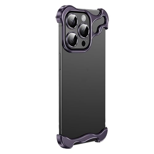 Alloy Armor Premium Case for iPhone 16 Pro Max Case, Alloy Armor for iPhone Case, Alloyarmor Zinc Alloy Frameless Phone Case for iPhone 12 13 14 15 16 Pro Max (Purple,13Pro) von Hehuo