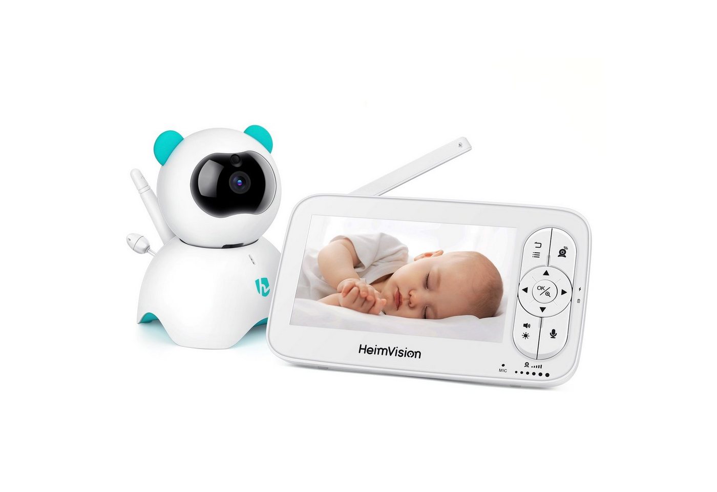 HeimVision Babyphone HM136, Packung, Babyphone mit Kamera, Heimvision 1080P LCD Temperatur akustischerAlarm Nachtsicht Wiegenlied von HeimVision