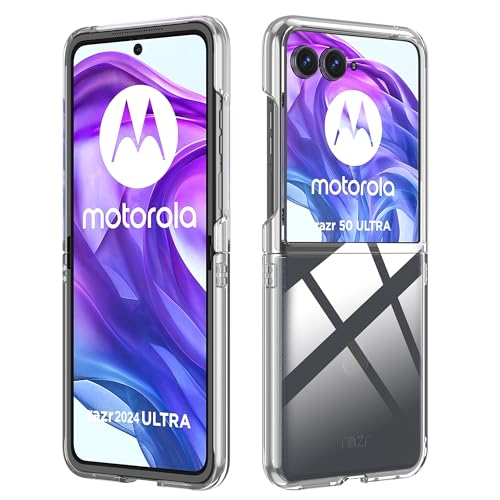 Heioloo Hülle für Motorola Razr 50 Ultra 5G Schutzhülle Case Ultradünn und Ultraleicht Transparente PC-Shock Absorption passt Kompatibel mit Motorola Moto Razr 50 Ultra Hülle - Transparent von Heioloo