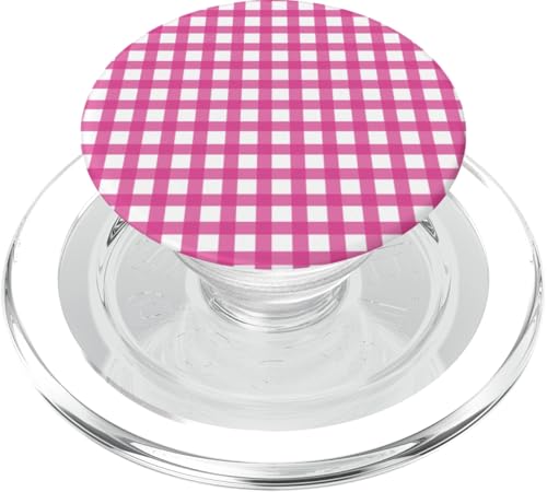 Heißes Rosa Kariertes Plaid Flannel Gingham Muster Checker PopSockets PopGrip für MagSafe von Heißes Rosa Karierte Quadrate Buffalo Karomuster