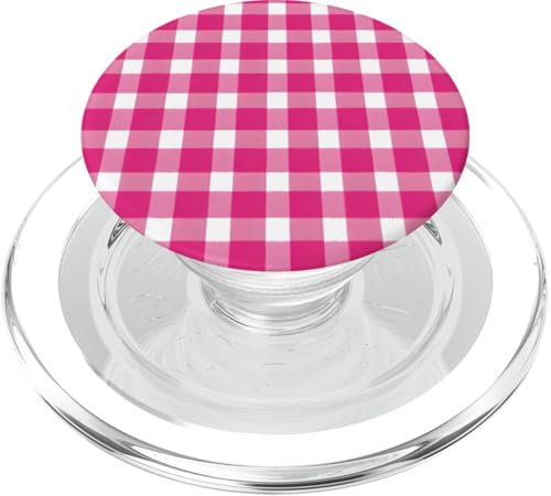 Heißes Rosa Kariertes Plaid Flannel Gingham Muster Checker PopSockets PopGrip für MagSafe von Heißes Rosa Karierte Quadrate Buffalo Karomuster