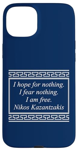 Hülle für iPhone 15 Plus Nikos Kazantzakis Griechischer Schriftsteller Grabstein Zitat Philosophie von Hellenic Pride