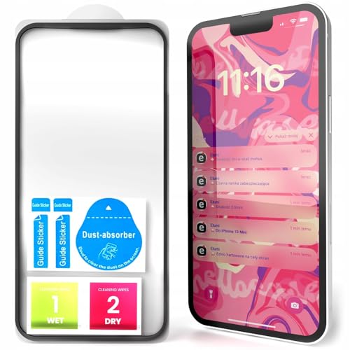 [HelloCase] Premium Hartglas für Apple iPhone 13 Mini Ganzbildschirm, Voll, Dicker, Härtegrad 9H, 5D, Glas, Schutzglas, Stärke 0.5mm, Na-Display von Hello Case