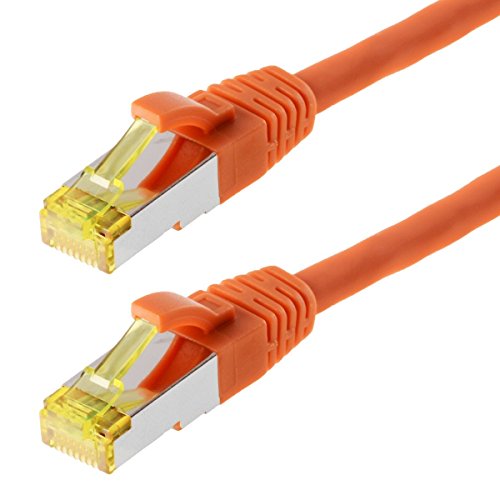 Helos Patchkabel S / FTP (PIMF) CAT 6a - Verbindungskabel, Orange, 3 m von Helos