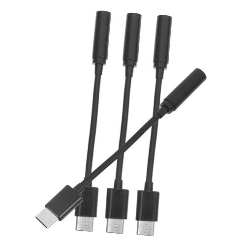 Hemobllo 4 Stück Typc-Adapter Typ-Adapter USB Typ c Kabel Ohrhörer-Adapter Akustischer Tischteiler USB-c Zu Kopfhörer-Adapter USB-b-Kabel USB-ladekabel Hörmuschel USB-Kabel Black Abs-Schale von Hemobllo