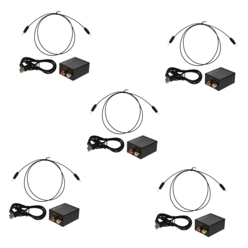 Hemobllo 5st Audiokonverter 3,5-loch-audio-glasfaserkonverter Koaxialer Adapter Digitaler Konverter Analoger Audioadapter Optisch Auf 3,5 Mm Klinkenadapter 3,5-mm-audioadapter Black Plastik von Hemobllo