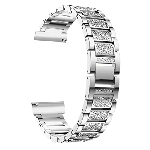 Kompatibel für Blaze Metal Kristall Armband Uhrenarmband Verstellbares Ersatzarmband Armband Einzigartiges Uhrenersatzarmband Uhrenzubehör（Silber） von Hemobllo