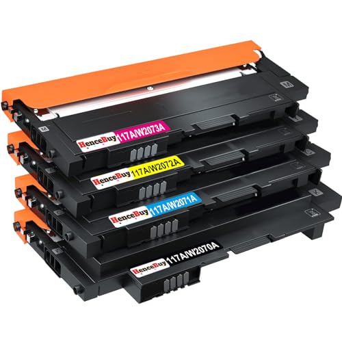 HenceBuy 117A Toner Set Ersatz für HP 117A W2070A Tonerkartusche Kompatibel für HP Color Laser MFP 179fwg 179fnw 178nw 178nwg 178 179 150nw 150a 150 W2071A W2072A W2073A (Schwarz Cyan Gelb Magenta) von HenceBuy