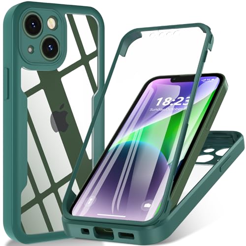 Hensinple für iPhone 13 Mini Hülle 5,4 Zoll, Handyhülle iPhone 13 Mini Mit Eingebautem Displayschutz, 360 Stoßfest Case Outdoor Cover Schutzhülle für iPhone 13 Mini-Grün von Hensinple