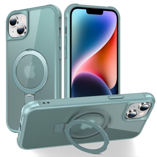 Hensione Magnetischer unsichtbarer Ring für iPhone 13 & 14 Hülle, [Kompatibel mit MagSafe], [Militärqualität, stoßfest], schlanke, stoßfeste, durchscheinende, matte Schutzhülle für iPhone 13 & 14, von Hensione