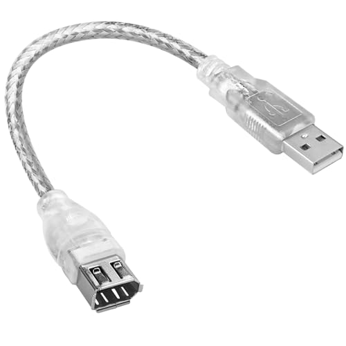 Herfair FireWire IEEE 1394 Kabel, USB auf 6-poligen Stecker auf Buchse, Datenübertragungsadapter, FireWire 400 DV iLink Konverter für Laptop zu Camcorder, DV-Kamera auf Computer, 0,2 m von Herfair