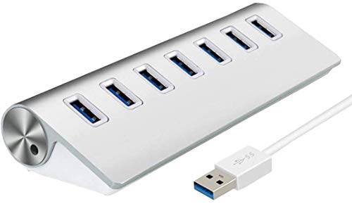 Herfair USB-Hub 3.0 mit 4 Ports High-Speed-Datenübertragung USB-Hub 4 USB-Daten-Ports USB-Hub-Splitter (USB 7 Port) von Herfair