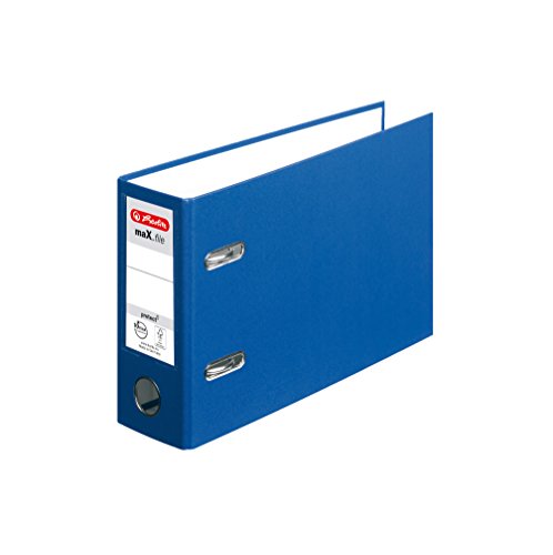 Herlitz 10842359 Ordner max.file protect, A5, quer, 8 cm, PP-Folienbezug, FSC Mix, blau von Herlitz