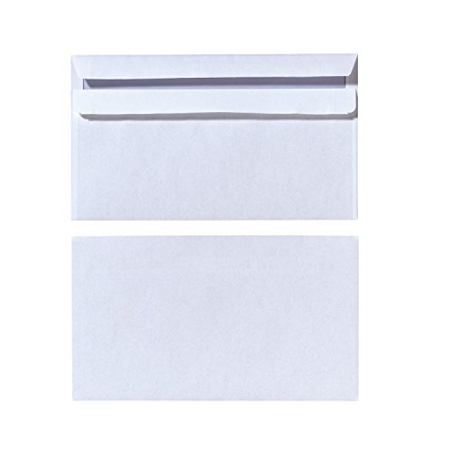 Herlitz Briefumschlag DIN Lang Selbstklebend, 100 Stück mit Innendruck in Folienpackung, eingeschweißt, weiß (500er | ohne Fenster) von Herlitz