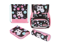 Herlitz Loop Plus Cute Cat, Pencil pouch, Sporttasche, Federmäppchen, Schultasche, Mädchen, Weiterführende & Grundschule, Rucksack, 16 l, Fronttasche, Seitentasche von Herlitz