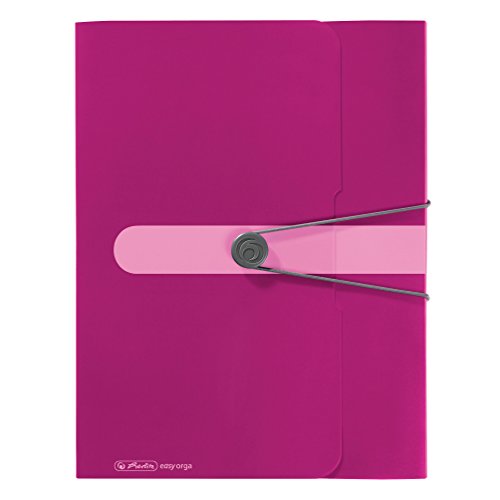 Herlitz Sammelbox A4 PP mit Rückenetikett, 1 Stück mit Design-Aufdruck, Rückenbreite 4 cm, opak beere von Herlitz