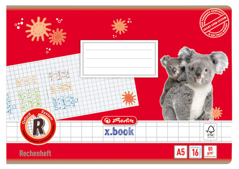 herlitz Rechenheft x.book, DIN A5 quer, Lineatur R / kariert von Herlitz