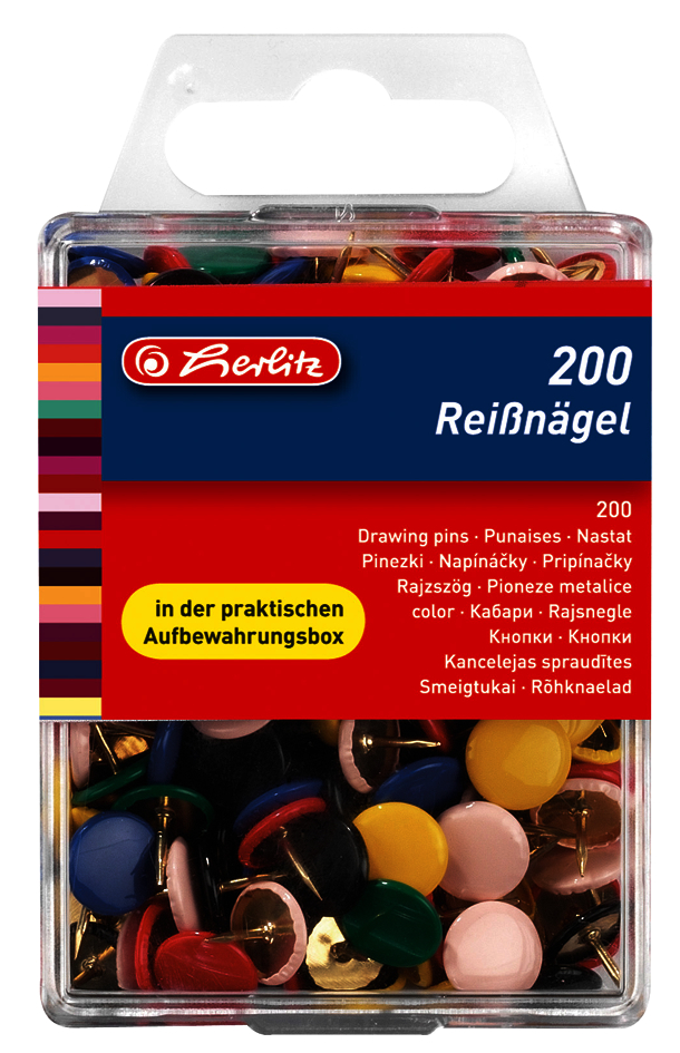 herlitz Reißnägel, weiß, Durchmesser: 9,5 mm von Herlitz