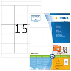 1.500 HERMA Etiketten 4278 weiß 70,0 x 50,8 mm von Herma
