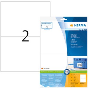 20 HERMA Etiketten 8636 weiß 210,0 x 148,0 mm von Herma