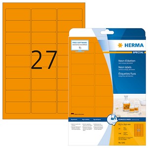 540 HERMA Etiketten 5141 orange 63,5 x 29,6 mm von Herma