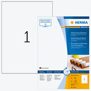 80 HERMA wetterfeste Etiketten weiß 210,0 x 297,0 mm von Herma