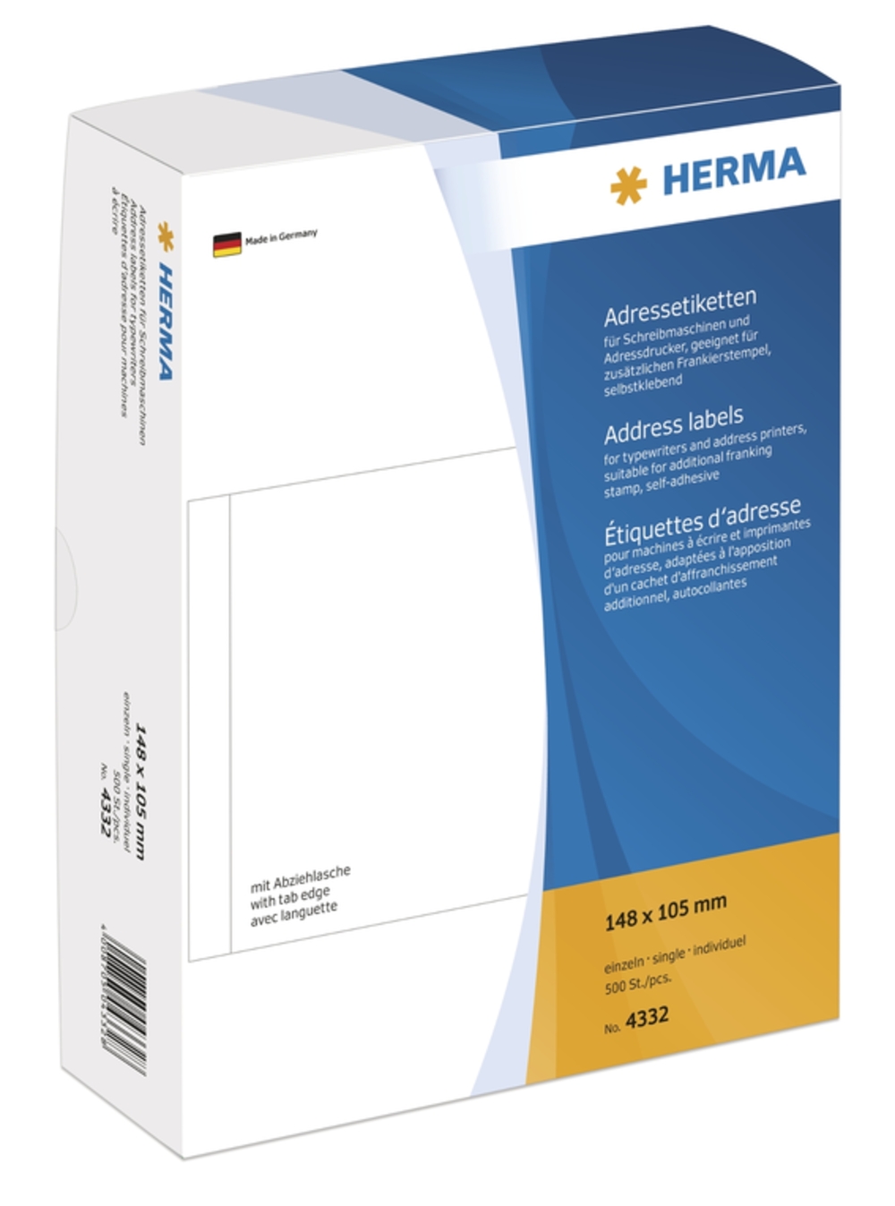 HERMA Adressetiketten einzeln weiß 148x105 mm Papier 500 St. von Herma