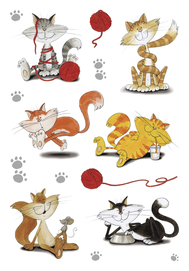 HERMA Sticker DECOR , lustige Katzen, , beglimmert von Herma