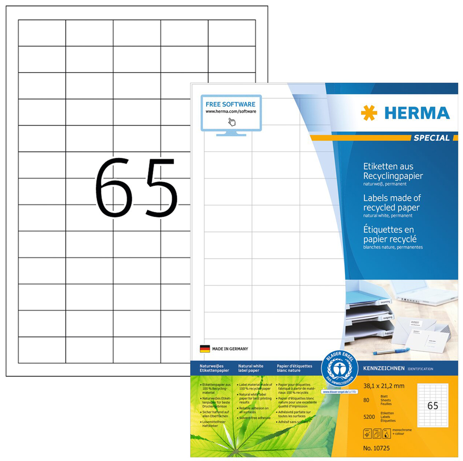 HERMA Universal-Etiketten Recycling, 105 x 148 mm, 80 Blatt von Herma
