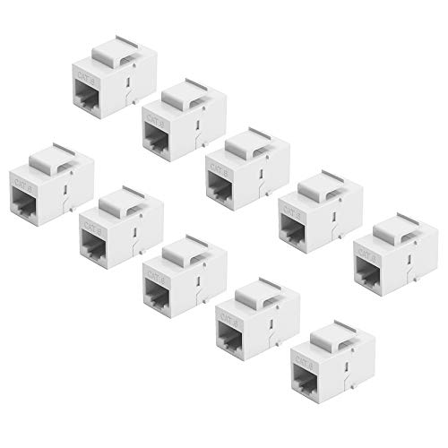 Hermosiey 10-Teiliger RJ45 Anschluss Buchse Cat6 Erweiterung Koppler Ethernet Netzwerk LAN Cat 6 Koppler Buchsen VerläNgerung Adapter, Weiß von Hermosiey